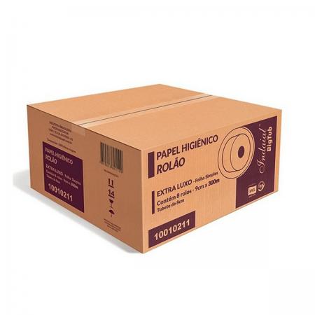 Papel Higiénico Big Tub 9cm X 300m. Hoja Simple. Extra Lujo 17gr. Celulosa 100% Virgen